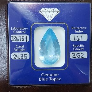 Certified Blue Topaz gemstone